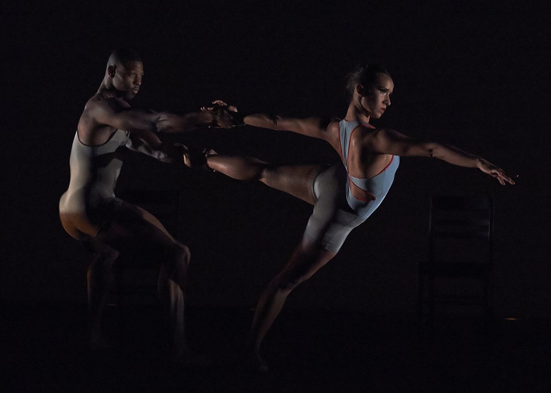 Company C Contemporary Ballet members Isaiah Sumler and Sarah Nyfield in Patrick CorbinaAAAAAAAAAAs Partly Cloudy Suite  Photo: David DeSilva